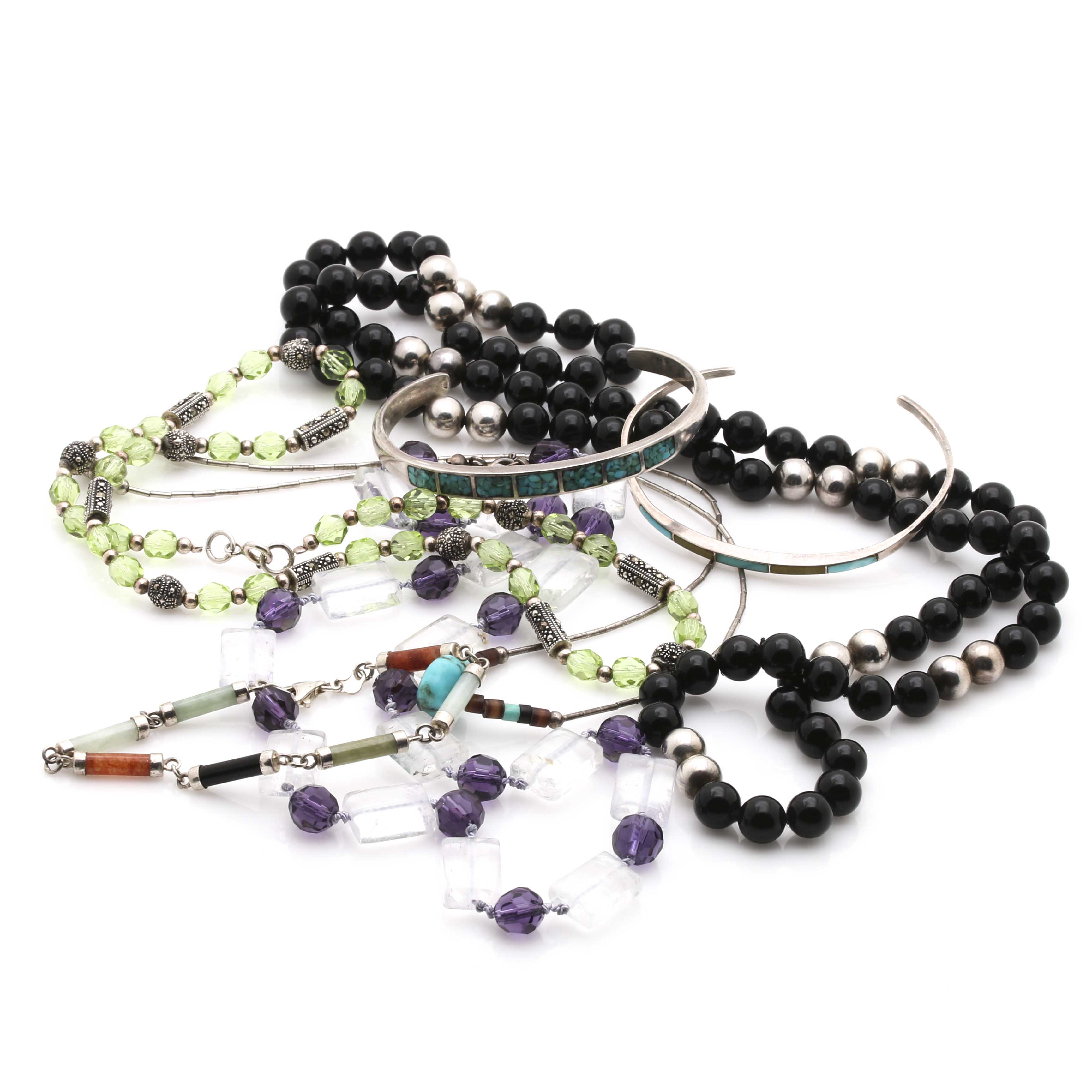 Assortment of Sterling Silver and Semi-Precious Stone Jewelry