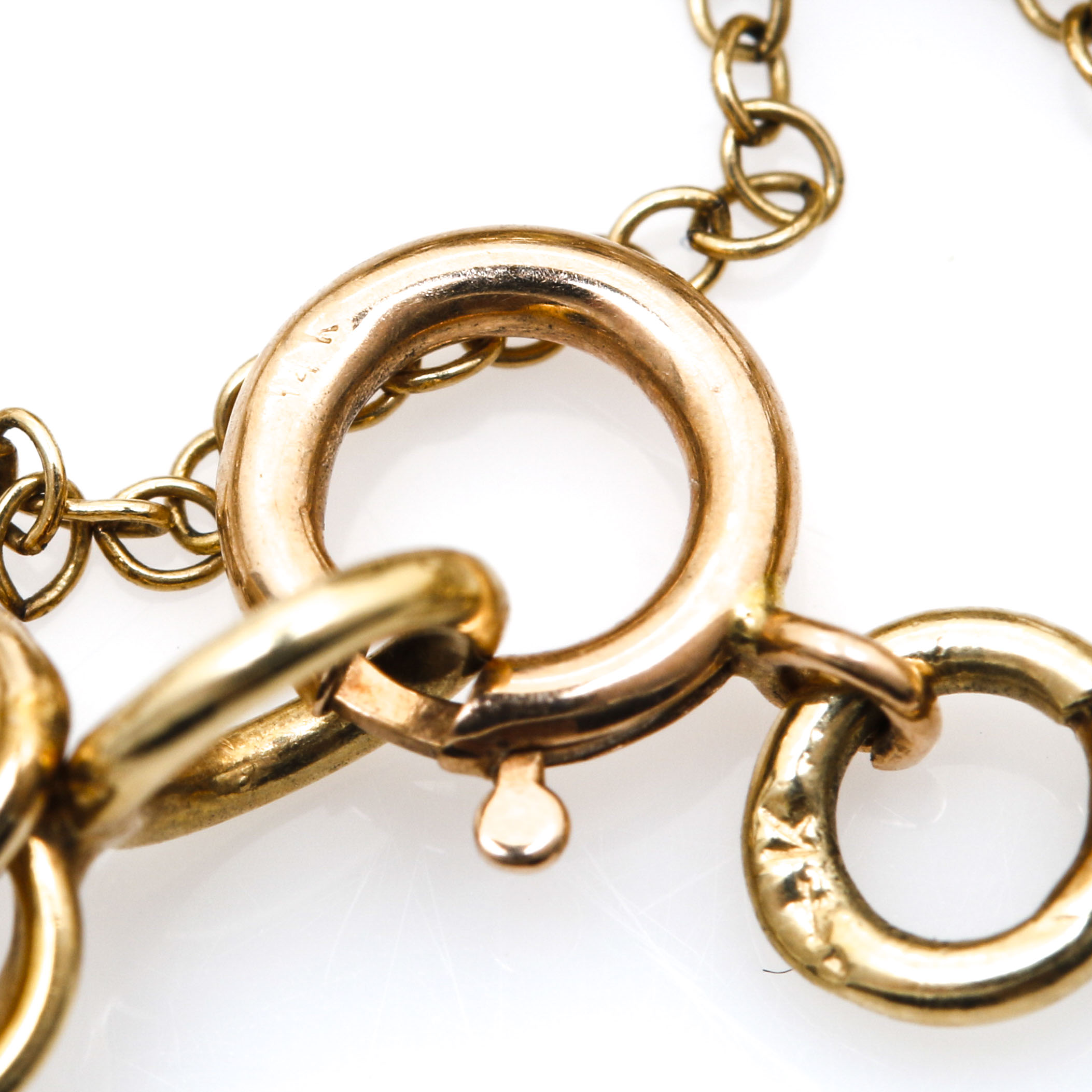 10K, 14K, and 18K Yellow Gold Charmalier Charm Bracelet With Gemstones and Pearls