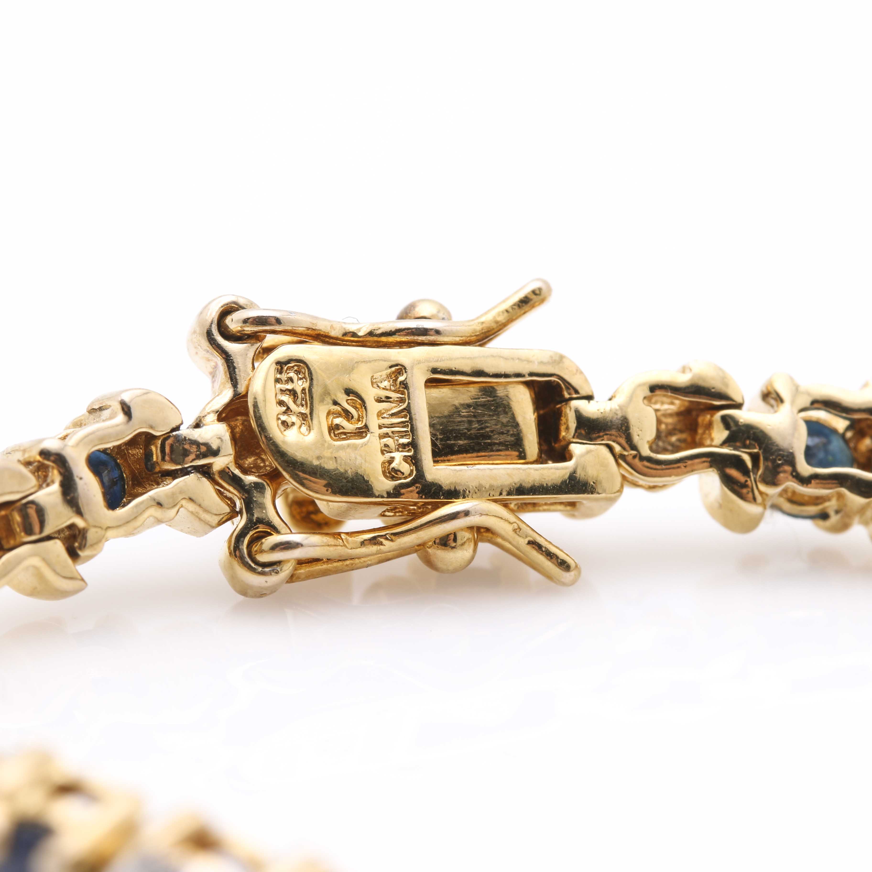 Sterling Silver Sapphire and Diamond Bracelet