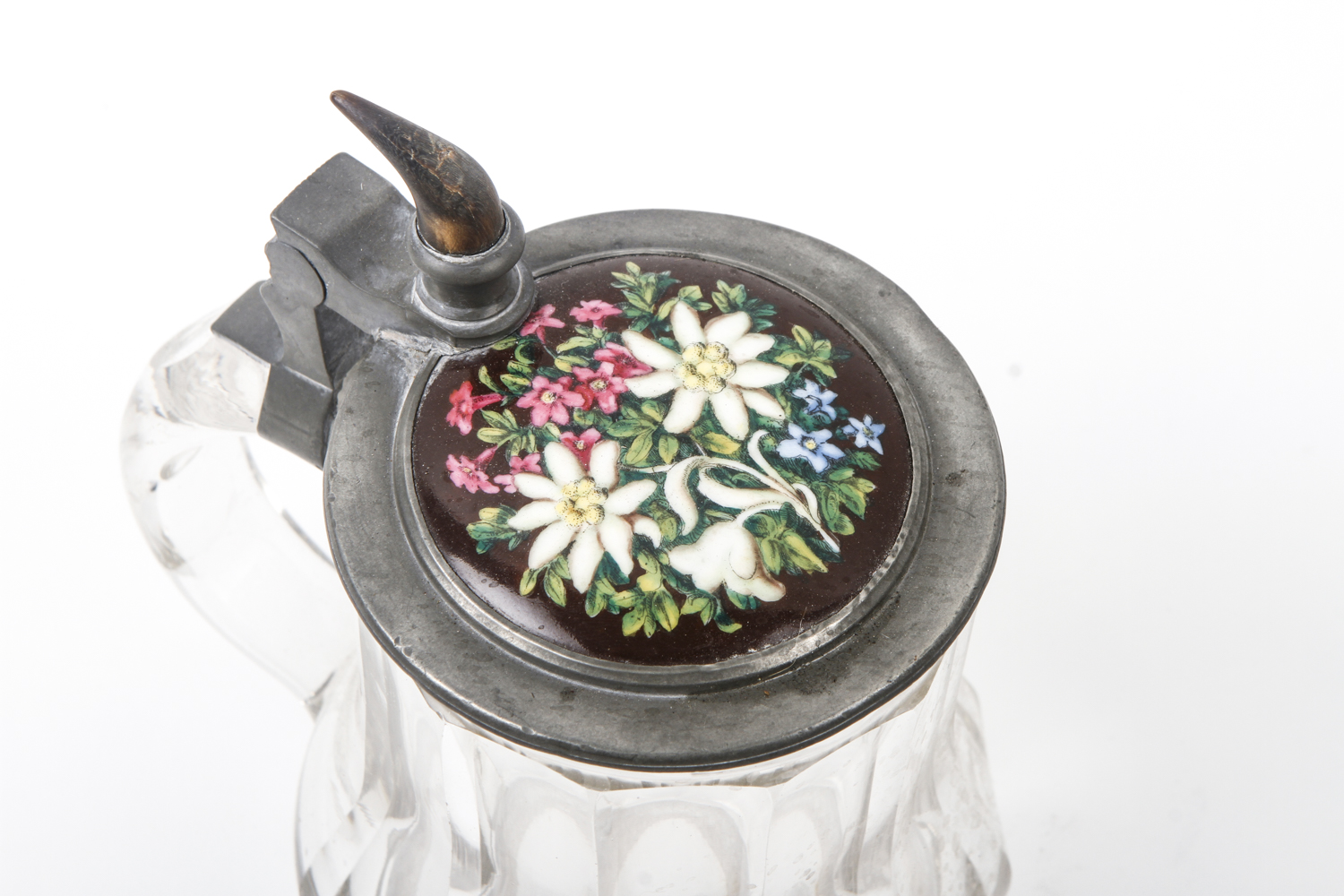 Three Glass and Pewter Beer Steins