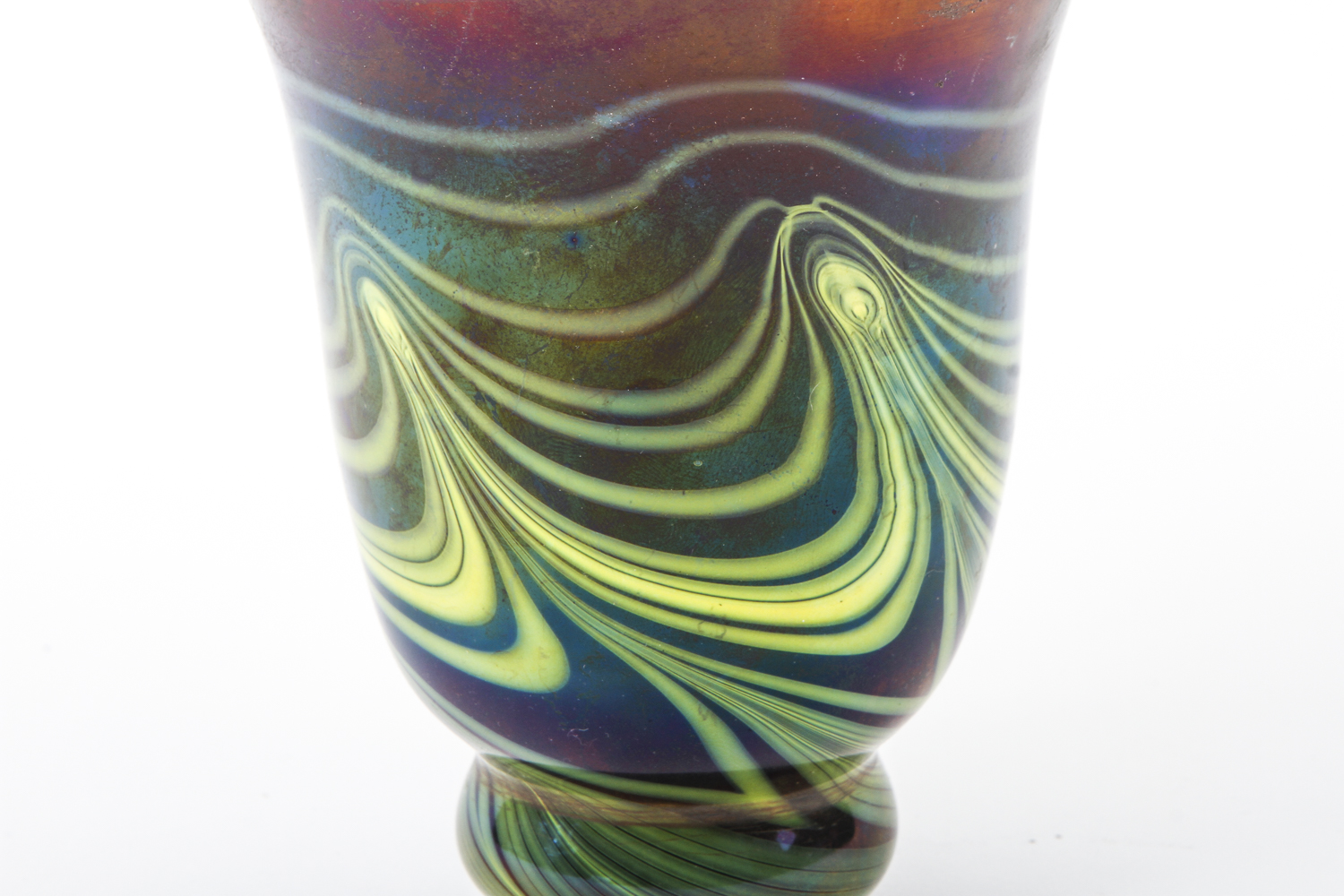 Hand Blown Swirled Art Glass Vase
