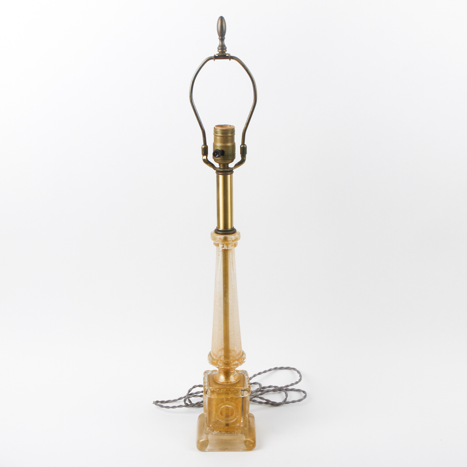 Vintage Gold Flecked Murano-Style Glass Table Lamp