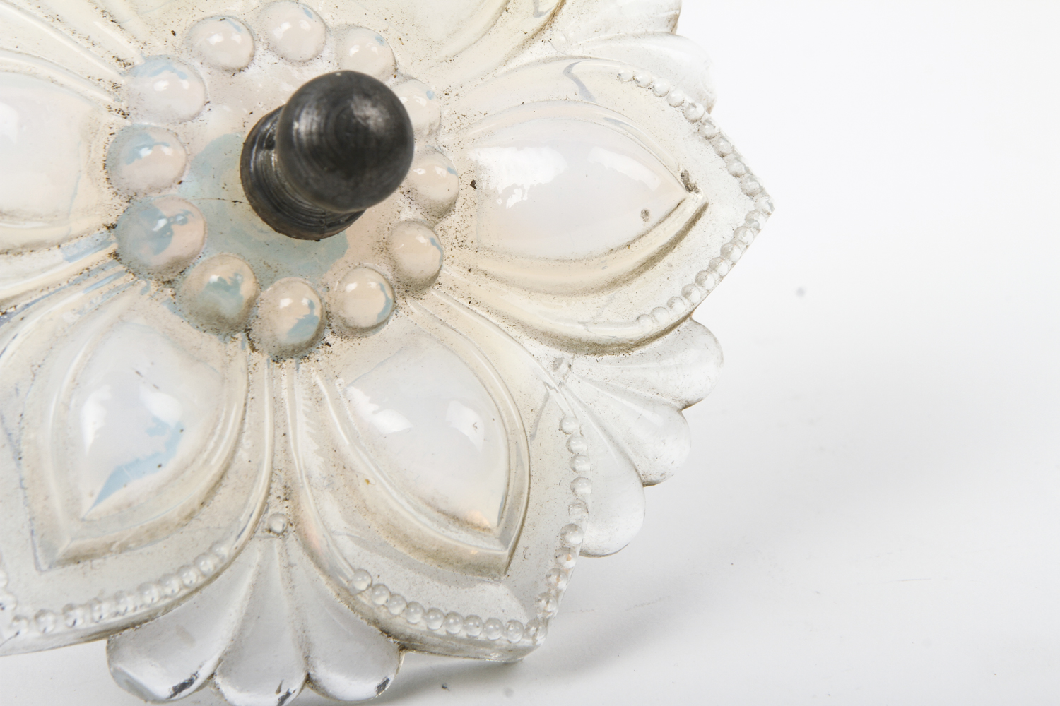 Antique Boston & Sandwich Opalescent Pressed Glass Curtain Tiebacks