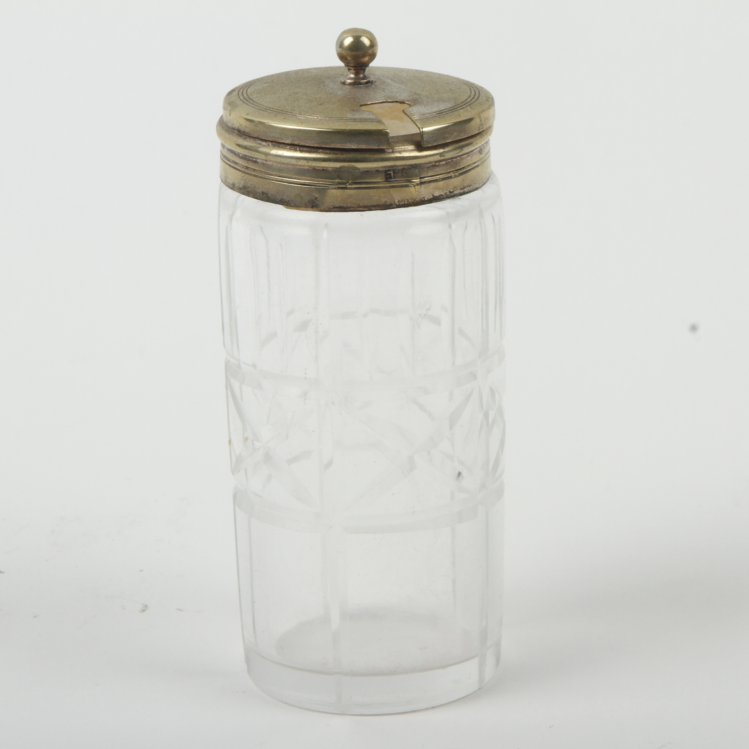 Antique Glass and Silver Plate Cruet Set