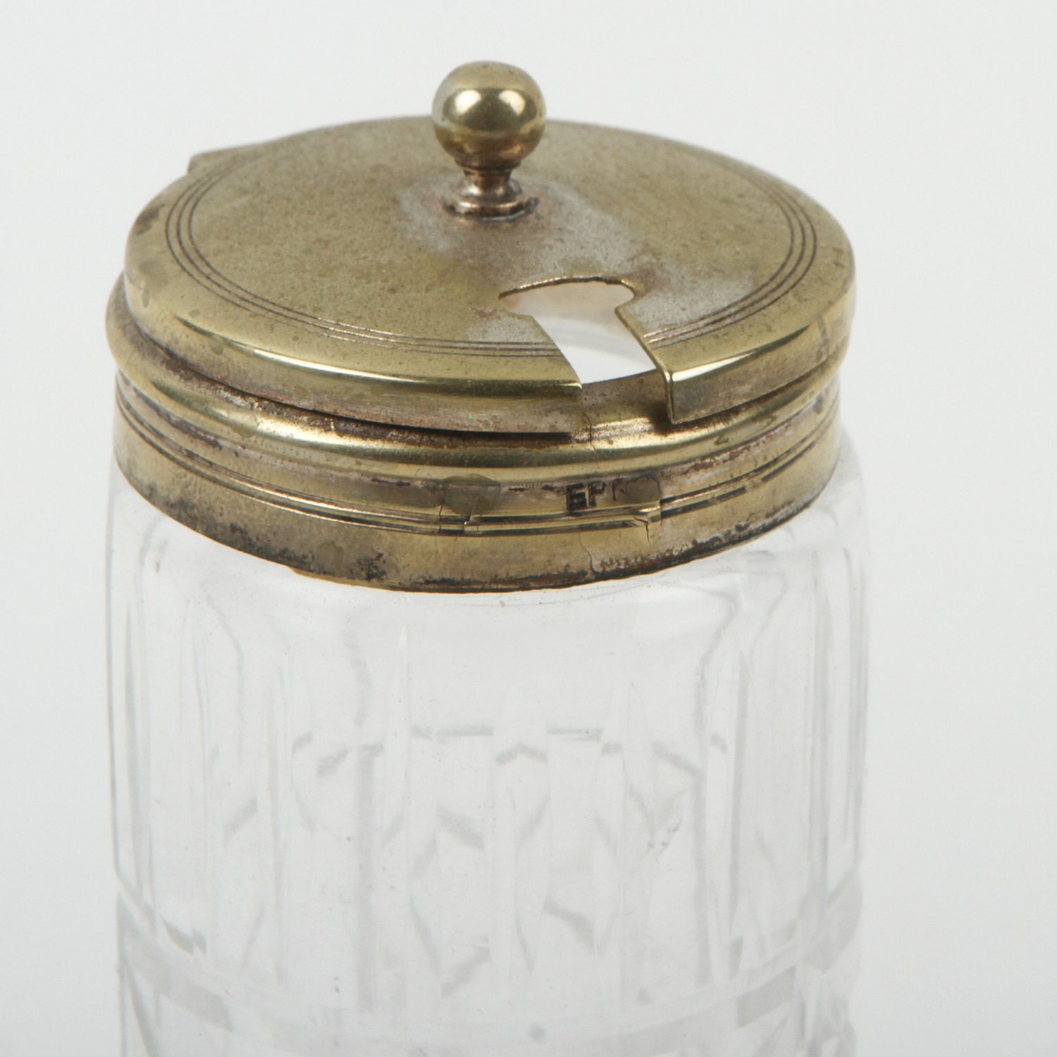 Antique Glass and Silver Plate Cruet Set