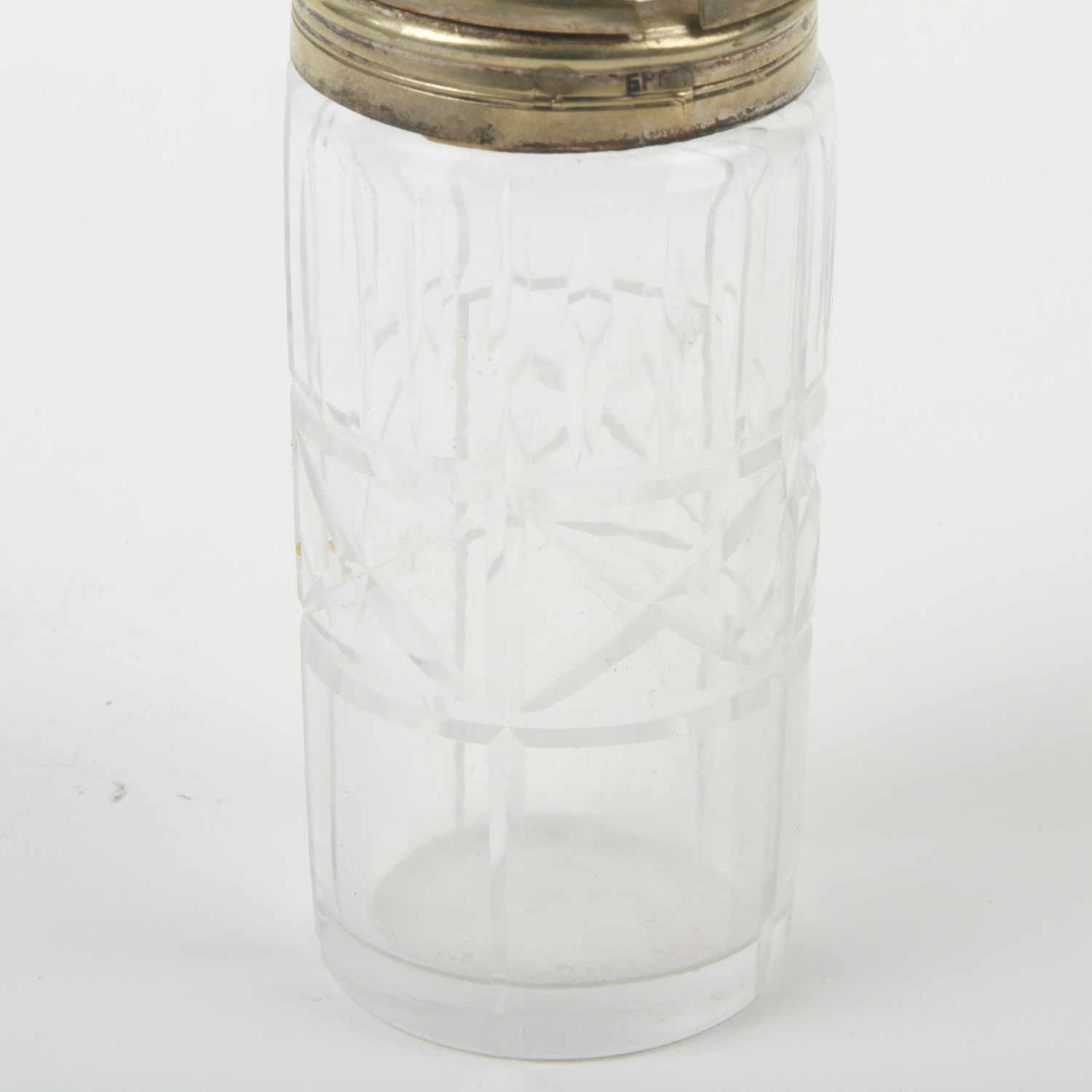 Antique Glass and Silver Plate Cruet Set