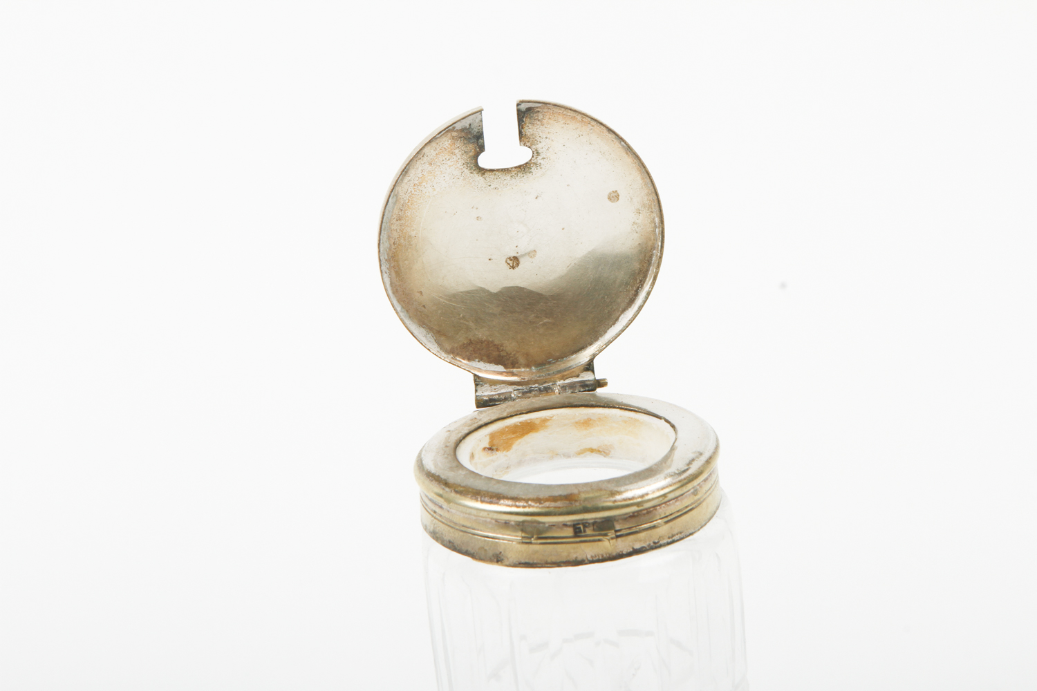 Antique Glass and Silver Plate Cruet Set