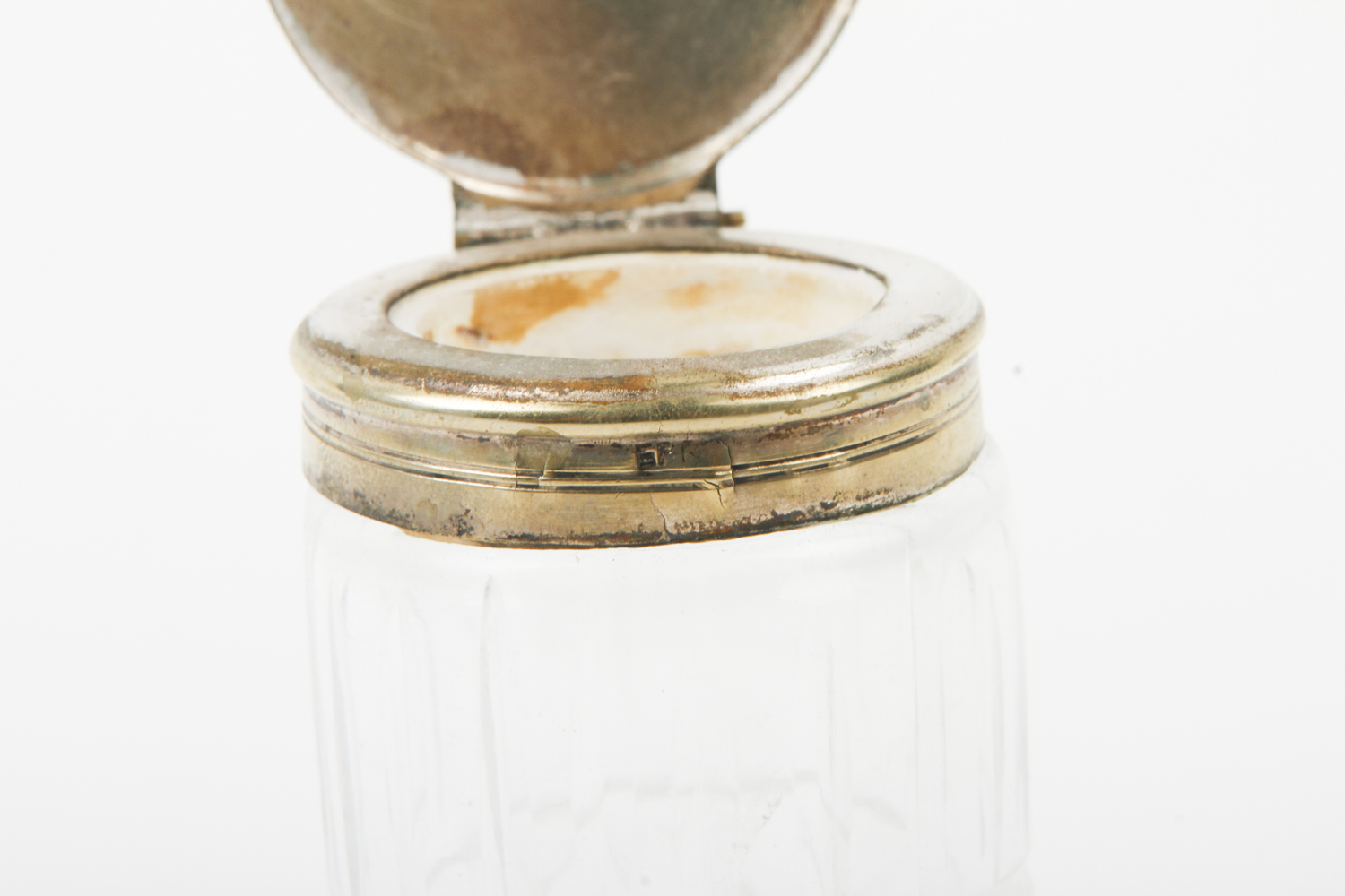 Antique Glass and Silver Plate Cruet Set