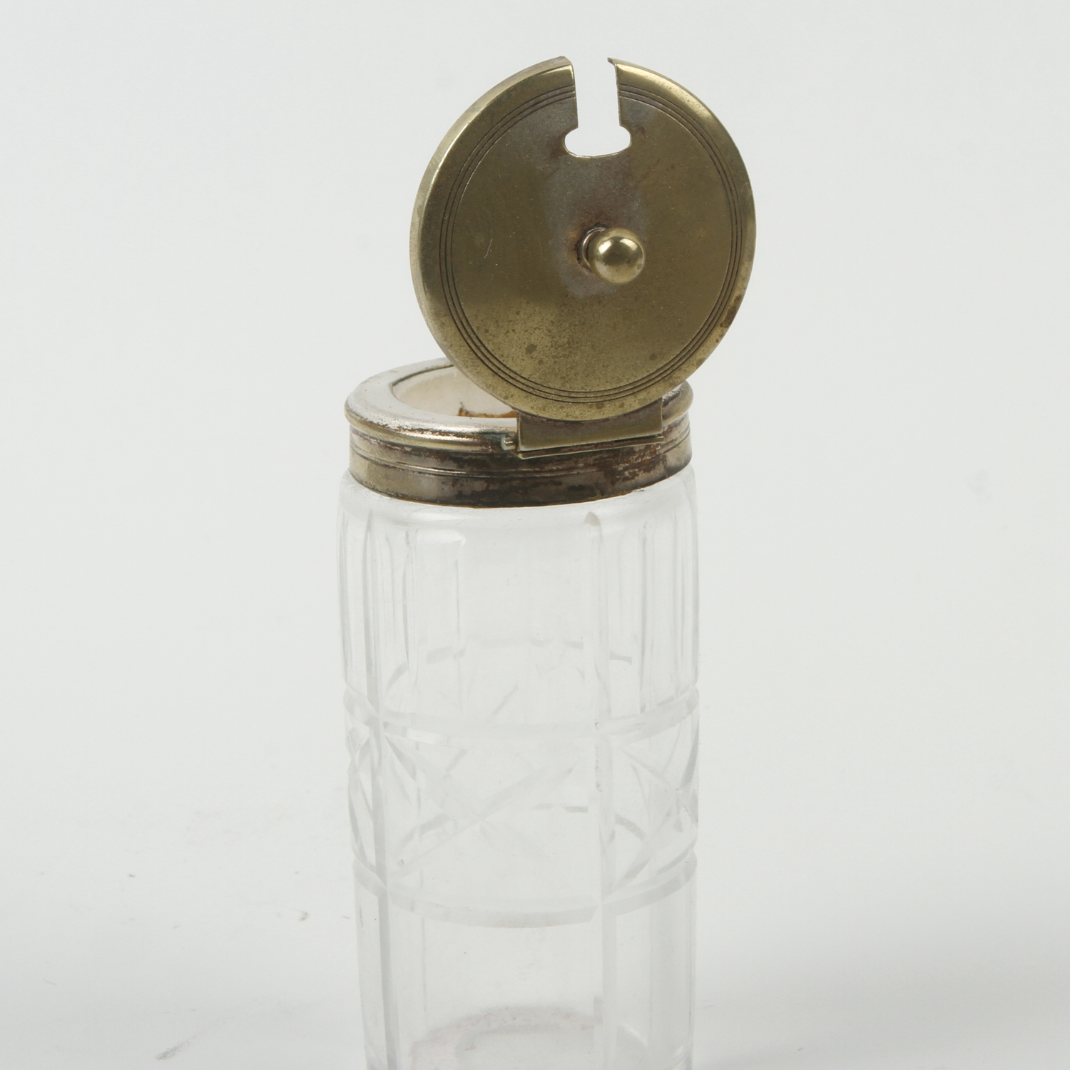 Antique Glass and Silver Plate Cruet Set