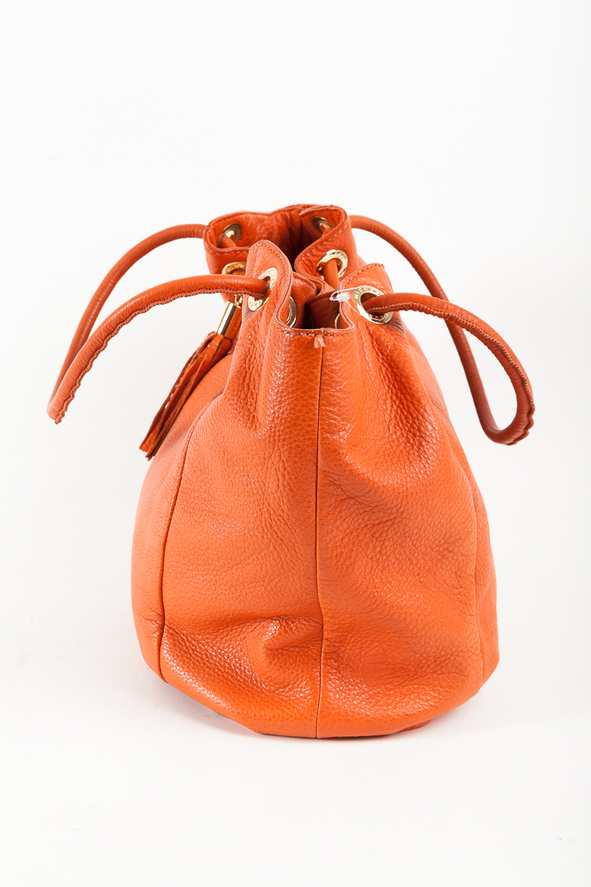 Michael Kors Orange Pebbled Leather Tote