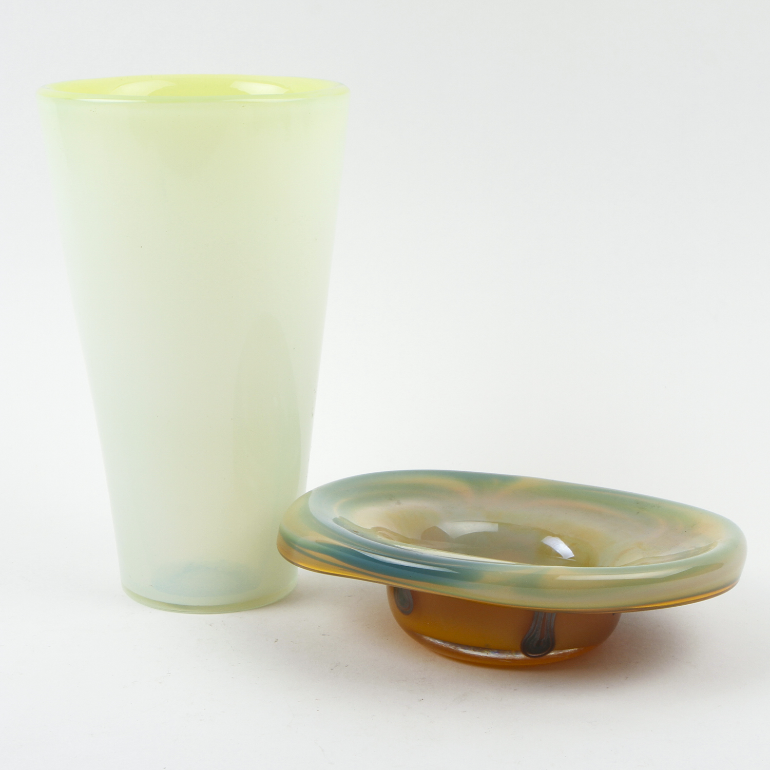 Art Glass Vase and Dish