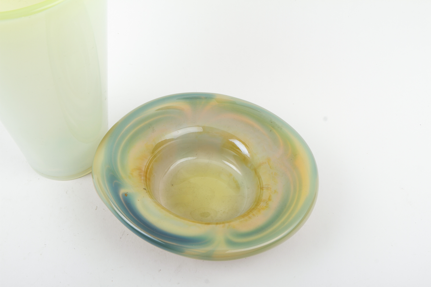 Art Glass Vase and Dish