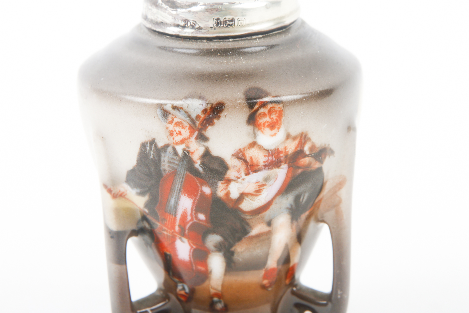 Royal Bayreuth Vase with Sterling Silver Rim