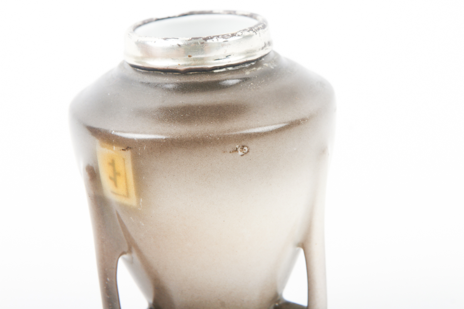 Royal Bayreuth Vase with Sterling Silver Rim