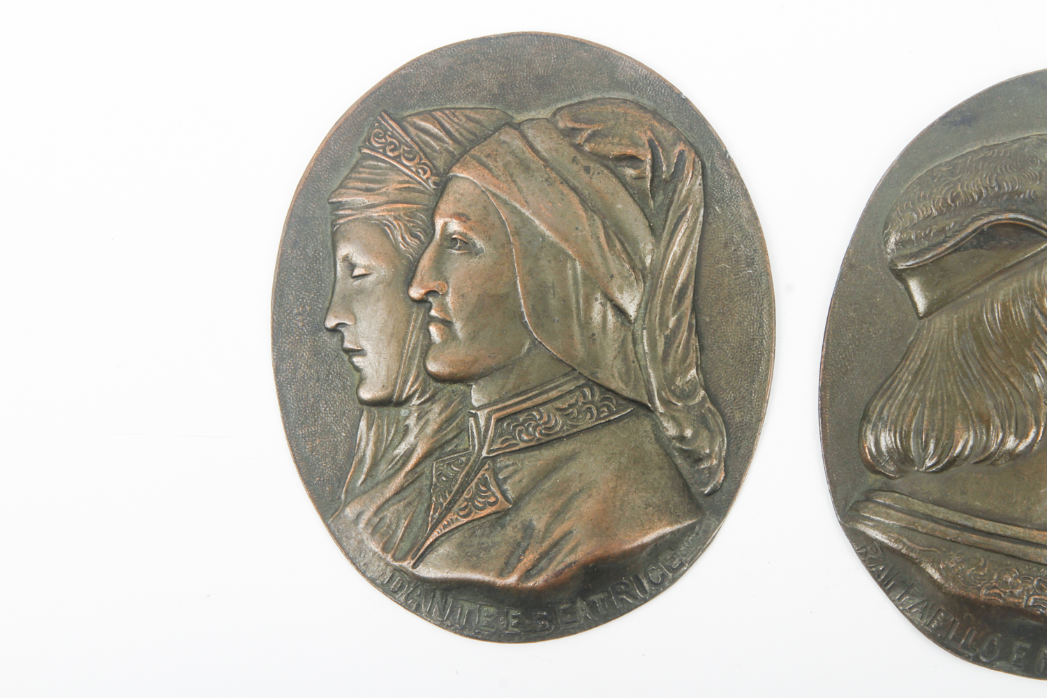 19th Century Italian Bronzed Pewter Wall Plaques