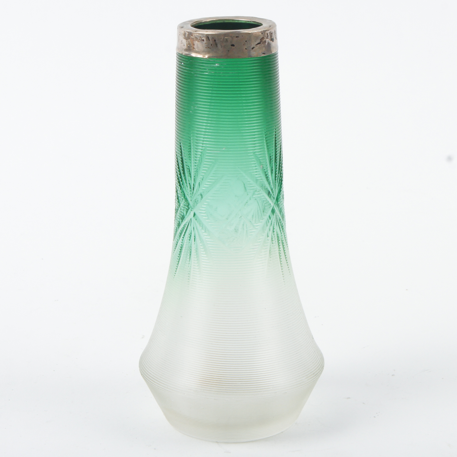 Glass Bud Vase with Sterling Rim