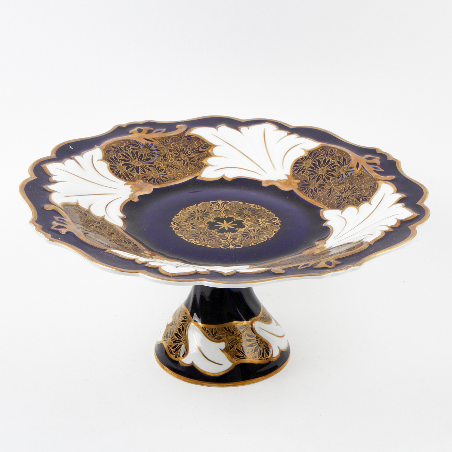 Vintage Weimar Cobalt Blue Porcelain Tazza