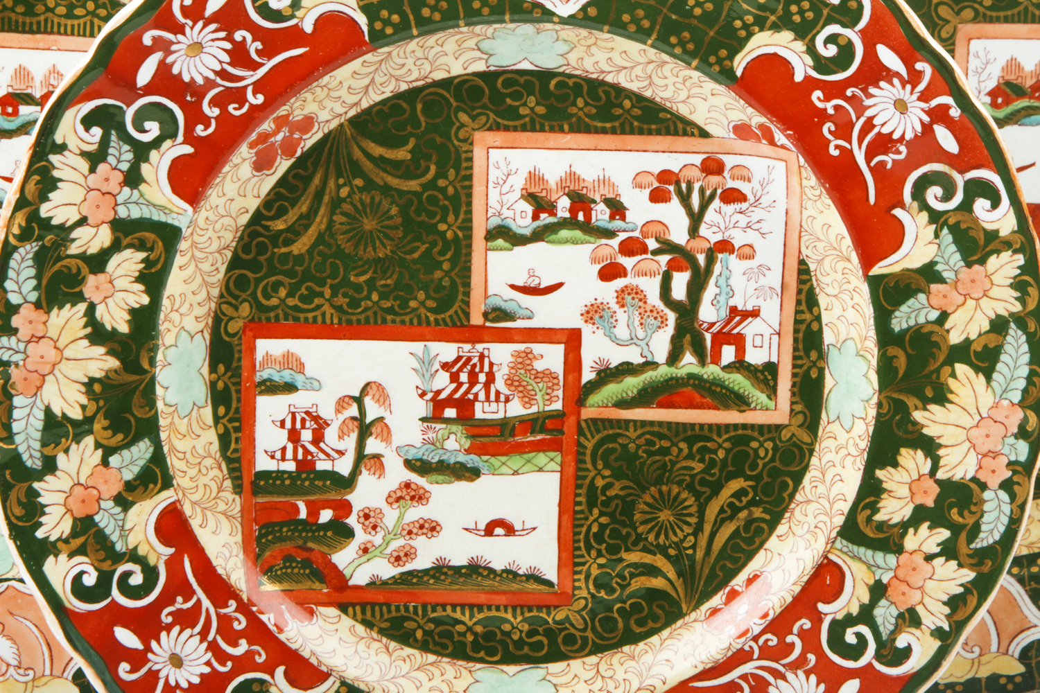 Three Dieu et Mon Droit Ironstone China Plates