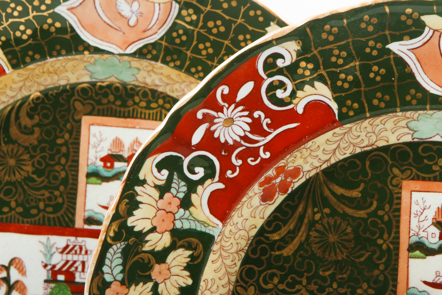 Three Dieu et Mon Droit Ironstone China Plates