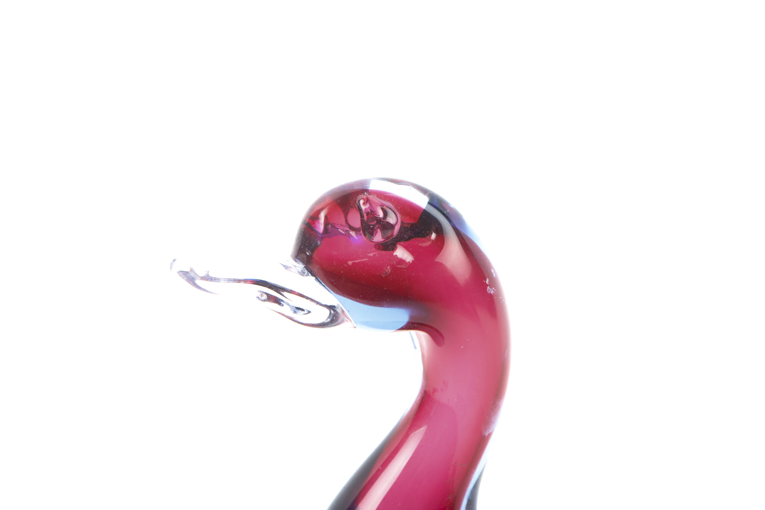 Colored Murano-Style Glass Duck Figurine