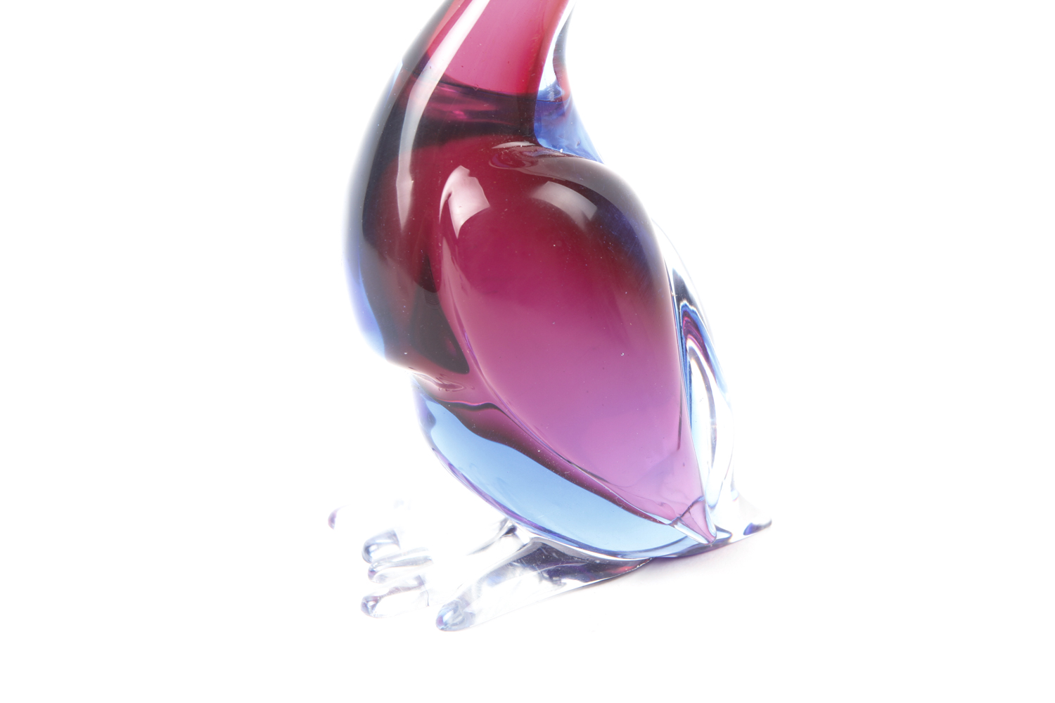 Colored Murano-Style Glass Duck Figurine