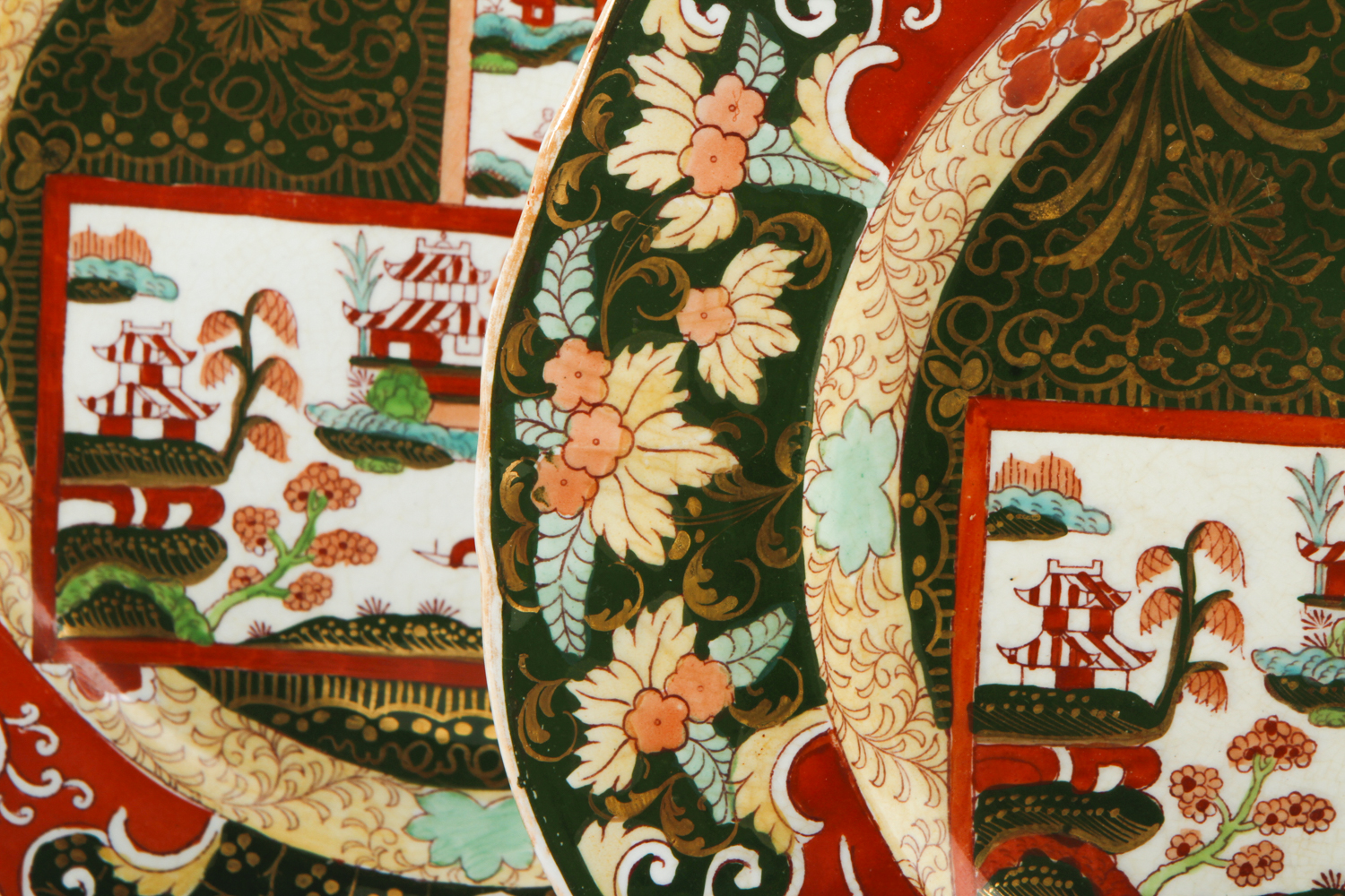 Three Dieu et Mon Droit Ironstone China Plates