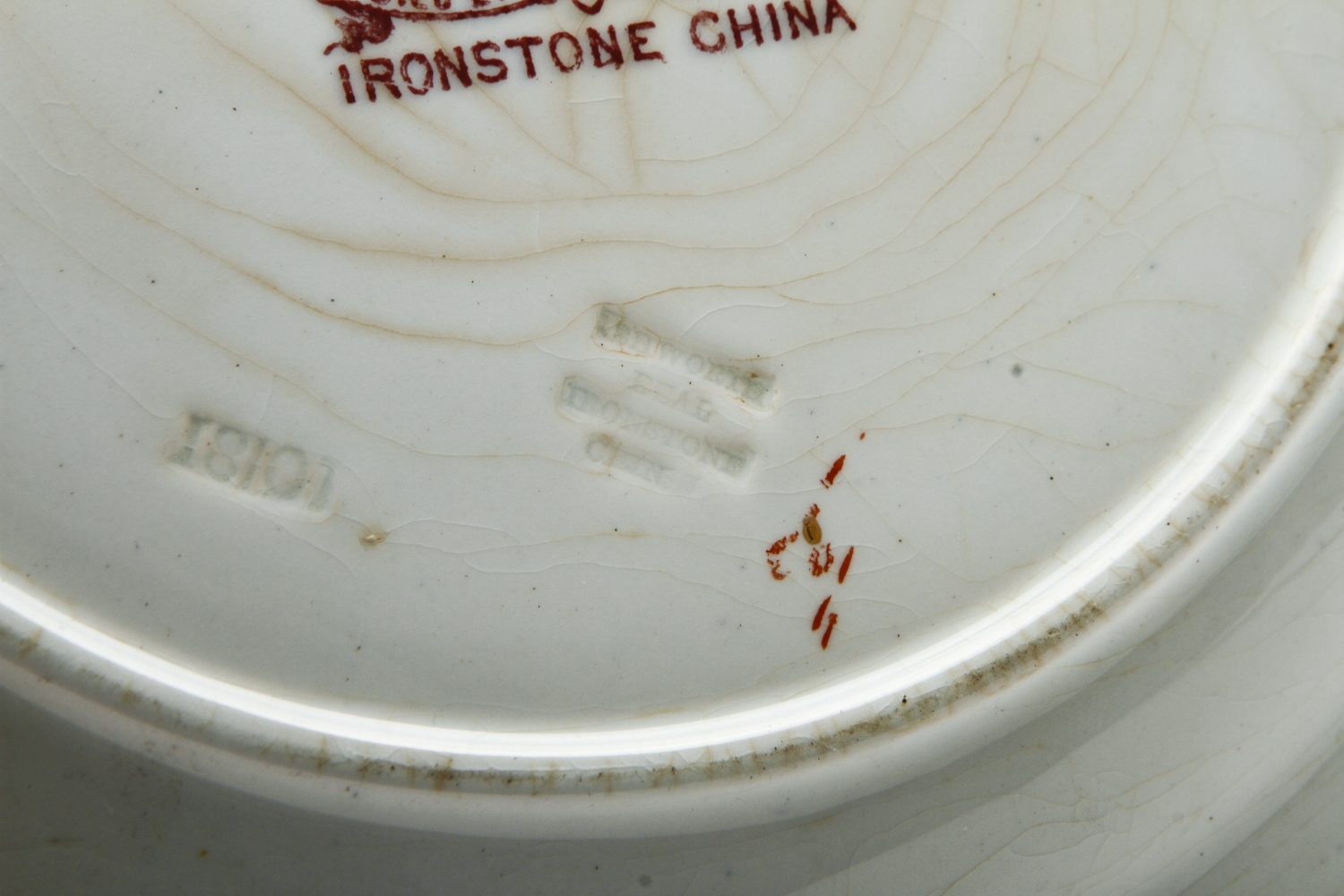 Three Dieu et Mon Droit Ironstone China Plates