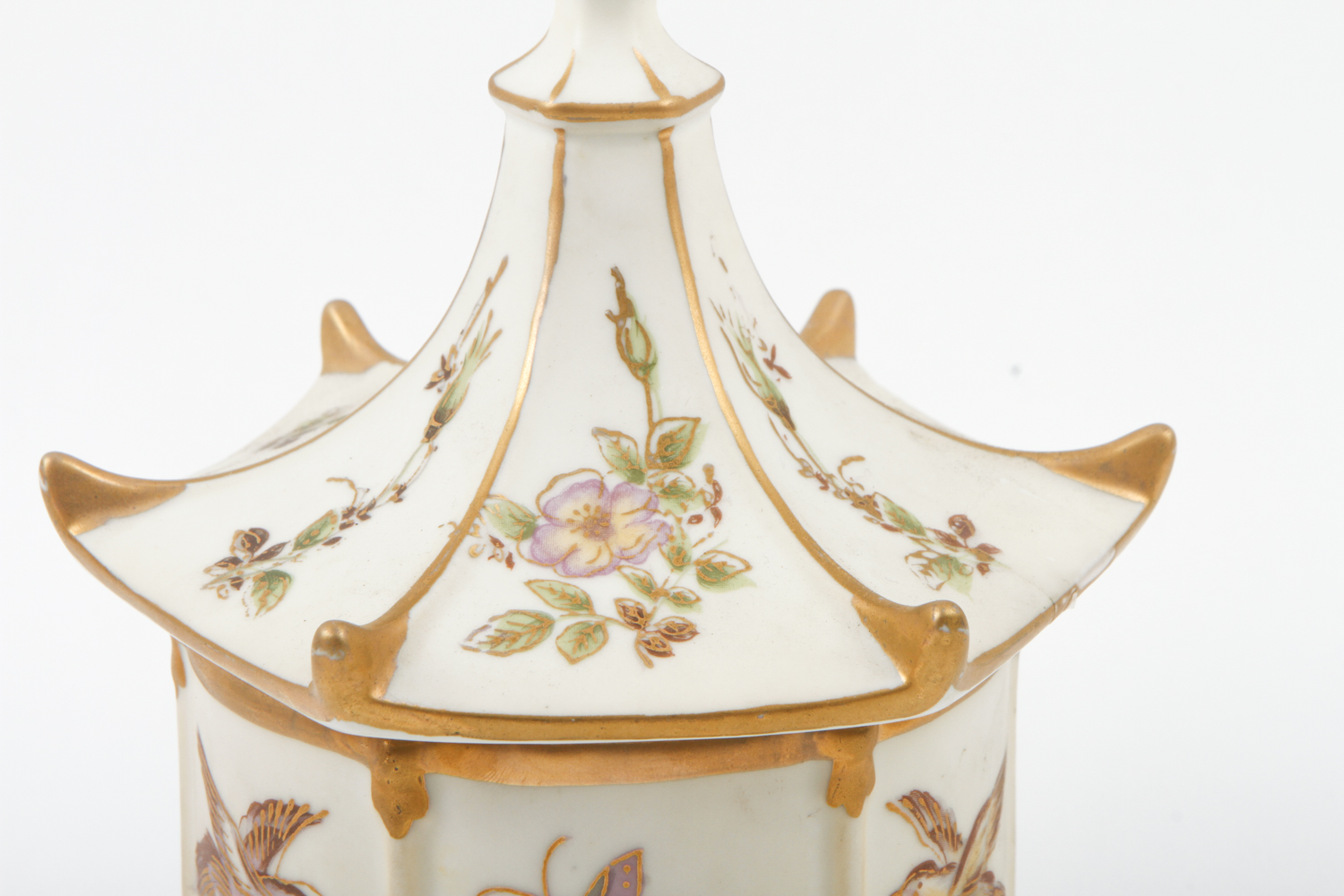 Hand Painted Lidded Porcelain Tobacco Jar