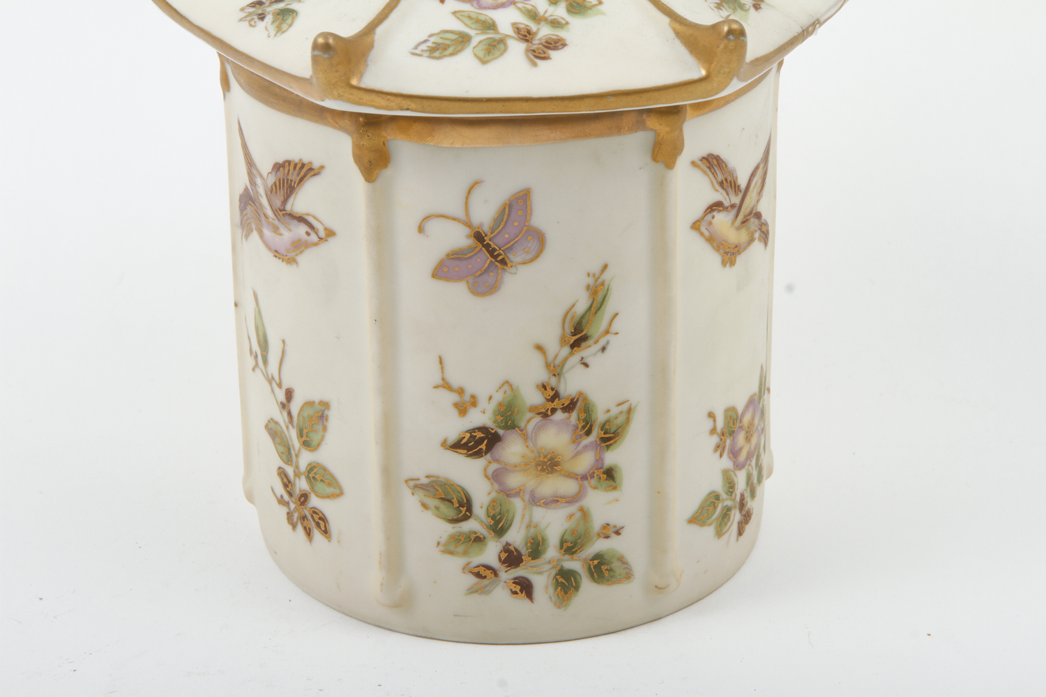 Hand Painted Lidded Porcelain Tobacco Jar