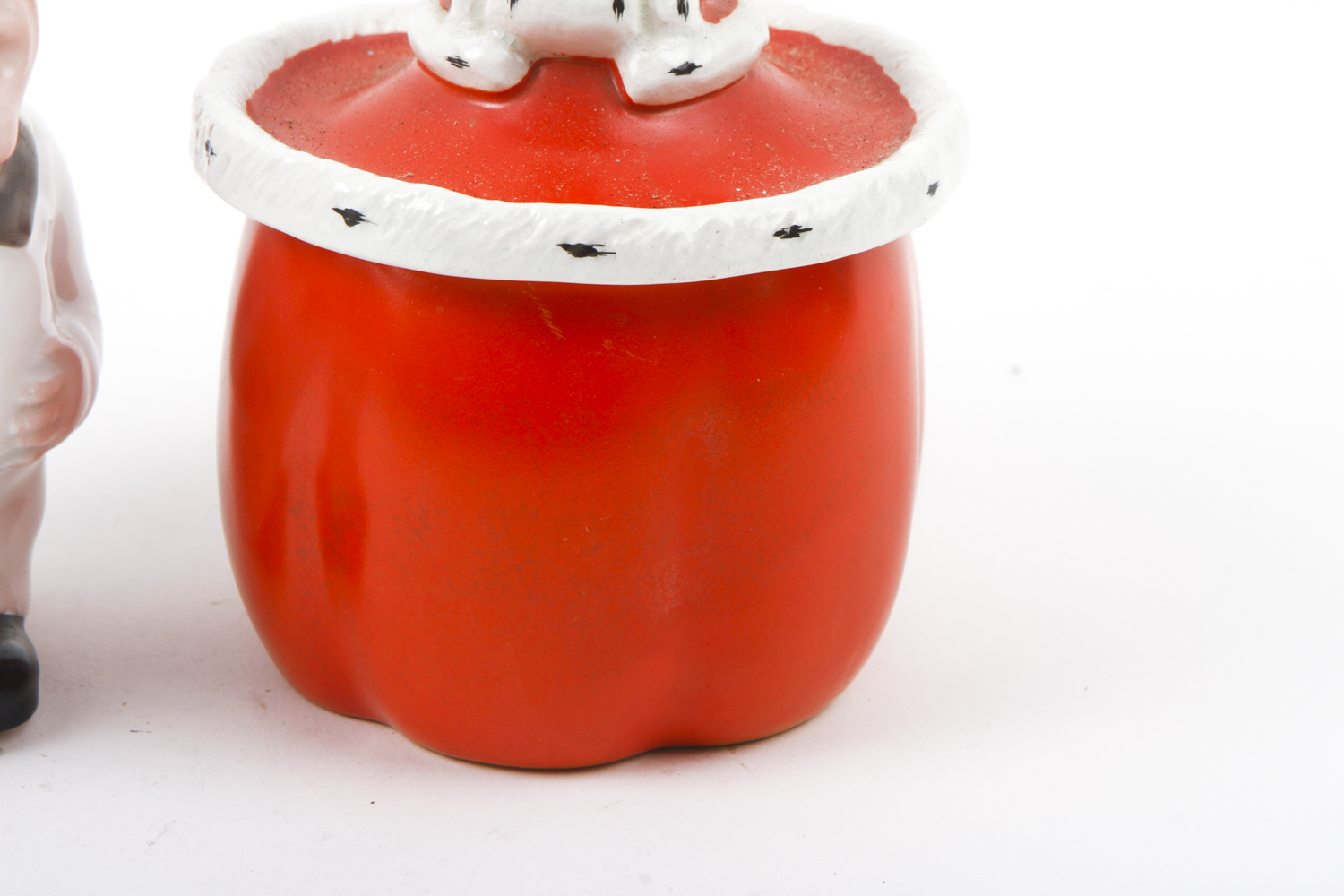 Two Figural Porcelain Tobacco Jars Including Ca. 1910 Wilkinson Potteries