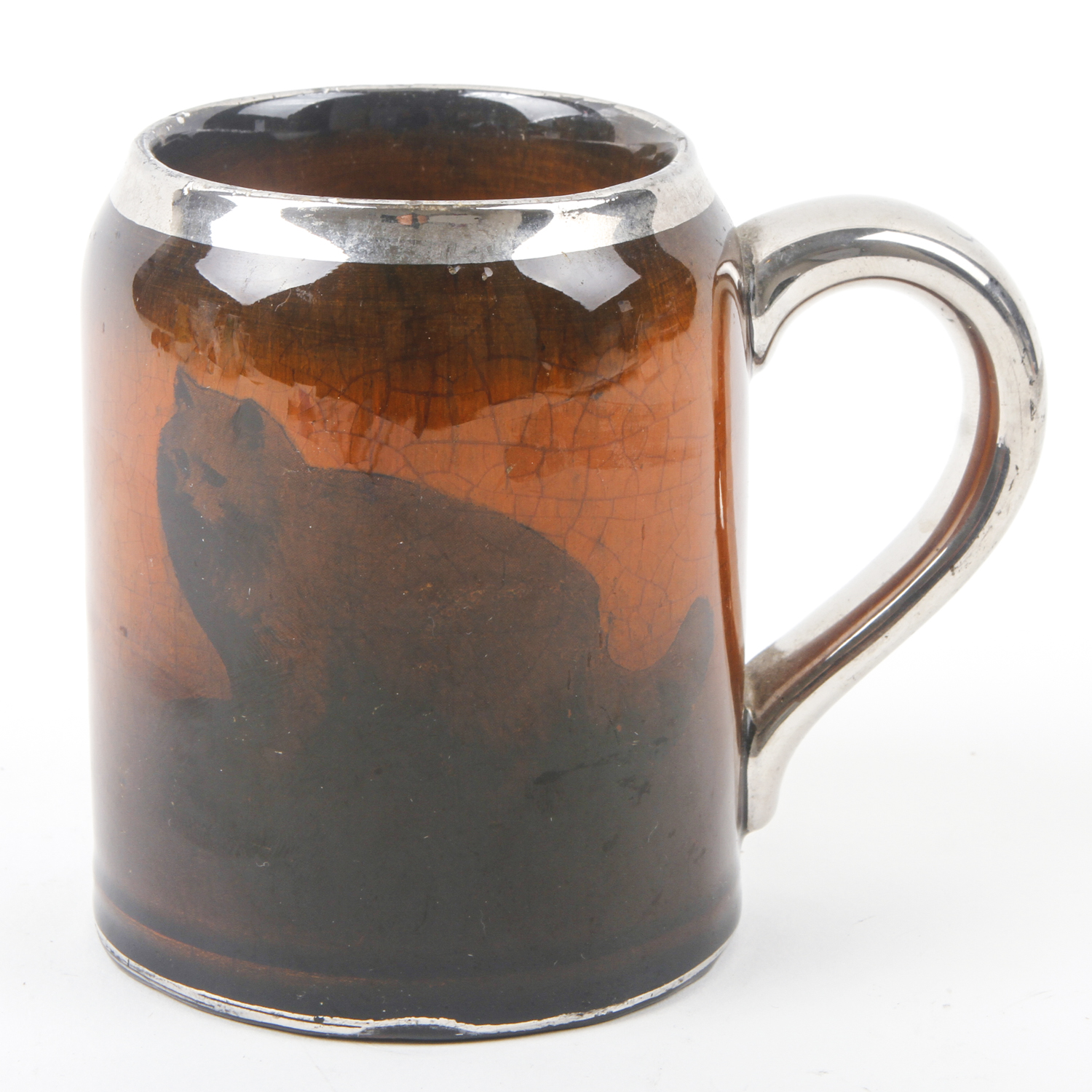 Late 19th-Early 20th Century Ridgway England Cat Mug