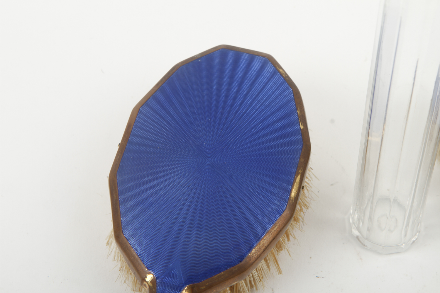 Art Deco Blue Enamel Vanity Set