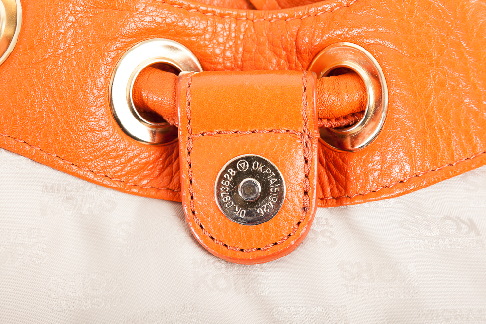 Michael Kors Orange Pebbled Leather Tote
