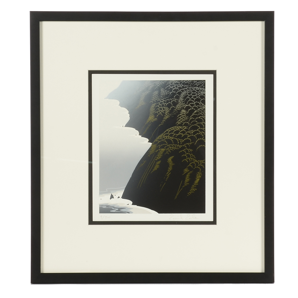 Eyvind Earle Signed Limited Edition Serigraph of Seascape