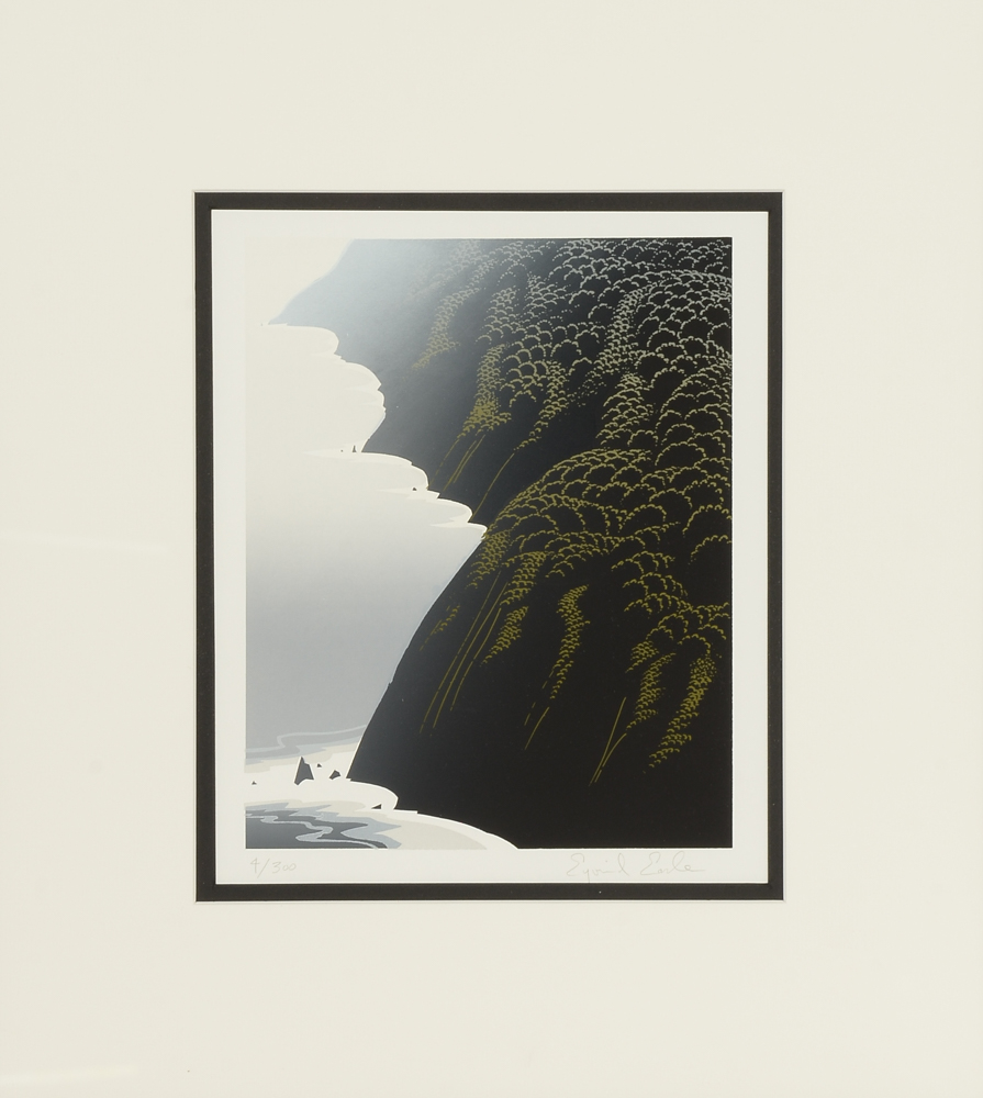 Eyvind Earle Signed Limited Edition Serigraph of Seascape