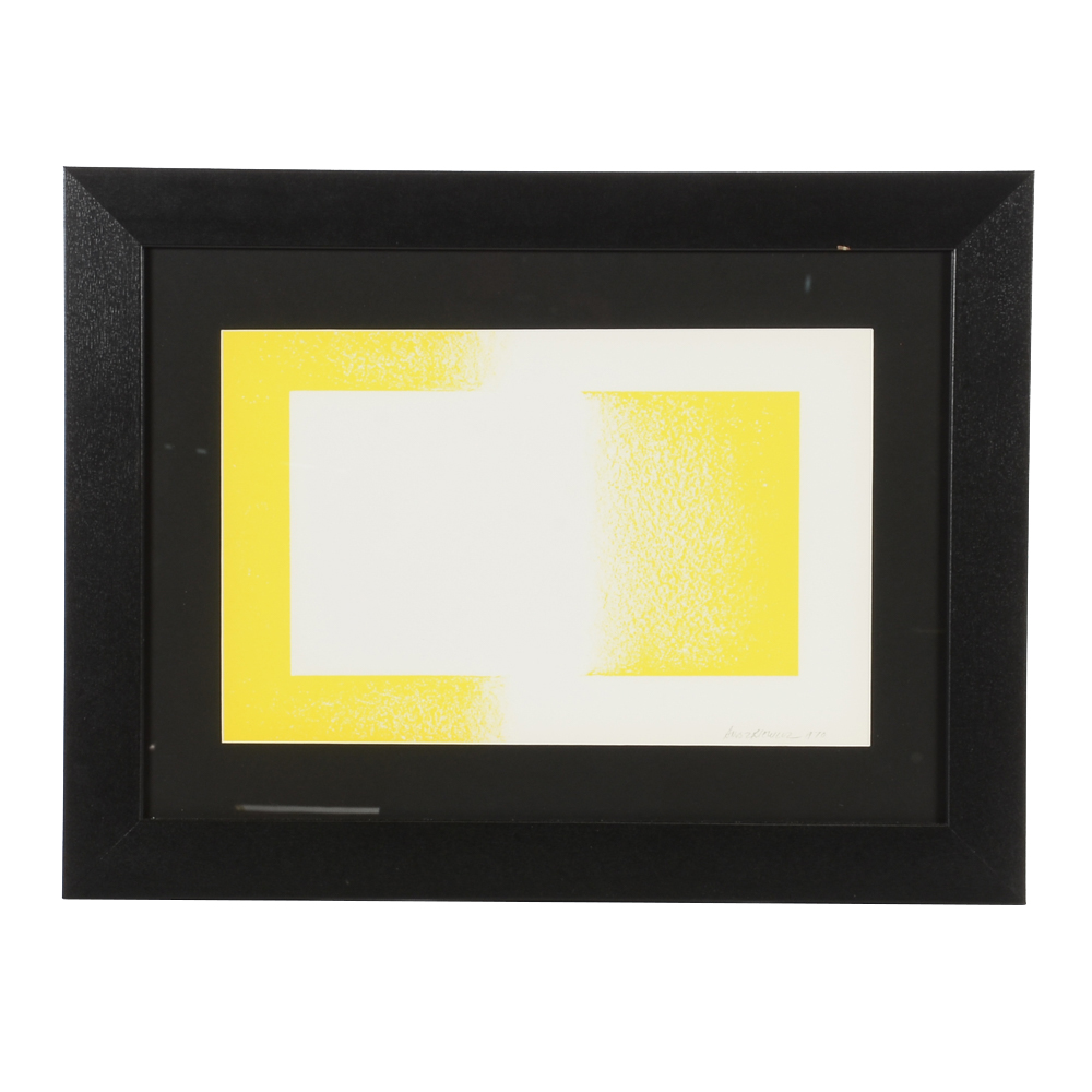 Richard Anuszkiewicz Hand-Pulled Lithograph "Yellow Reversed"