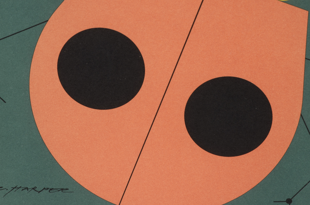 Charley Harper 1972 Color Lithograph "Ladybug"