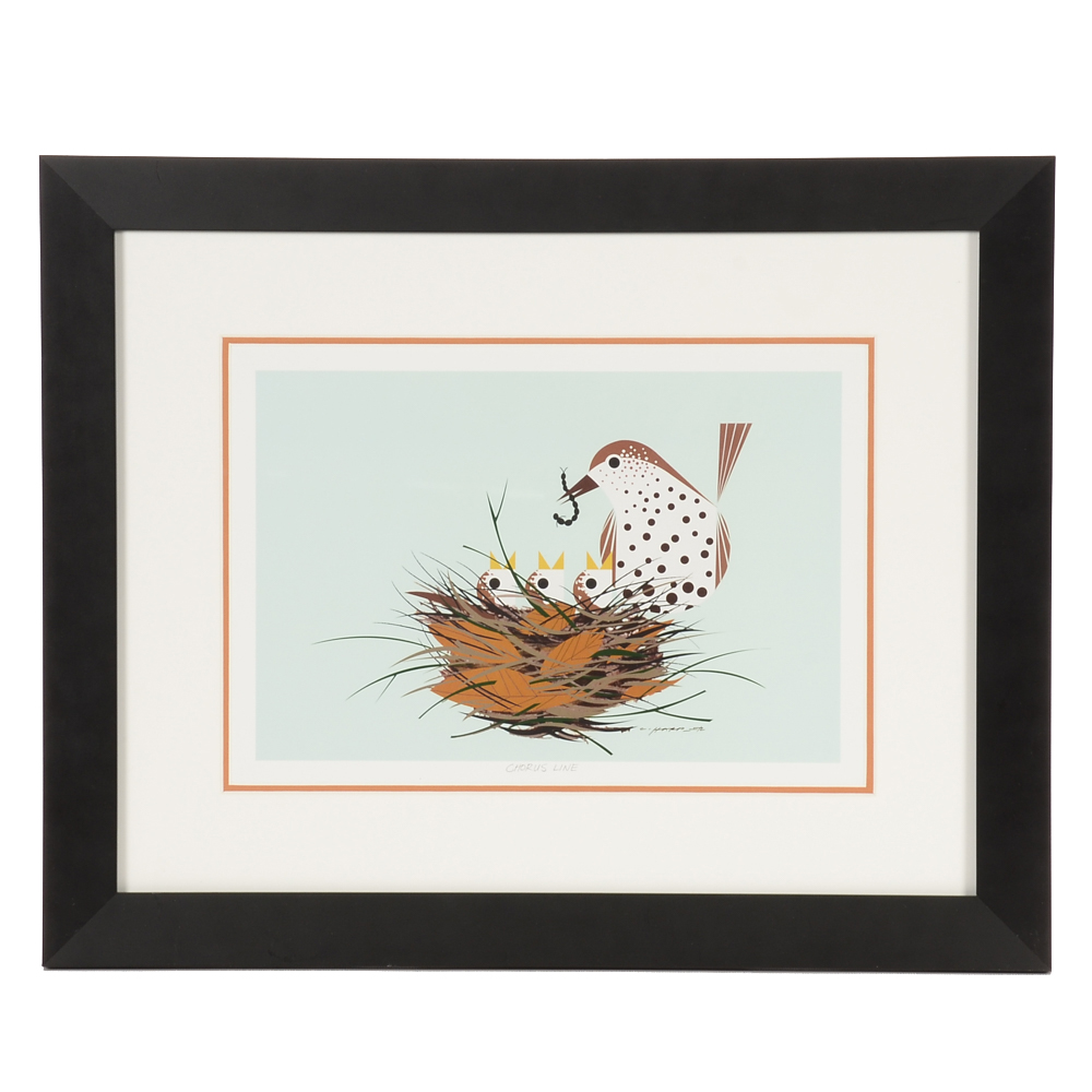 Offset Lithograph after Charley Harper "Chorus Line"