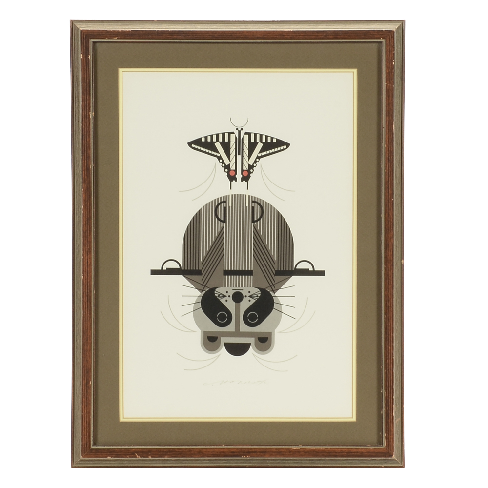 Charley Harper Signed Lithograph "Raccrobat"
