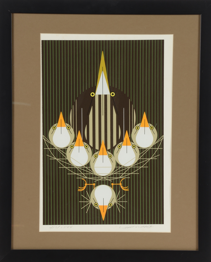 Charley Harper Signed Limited Edition Serigraph "Bittern Suite"