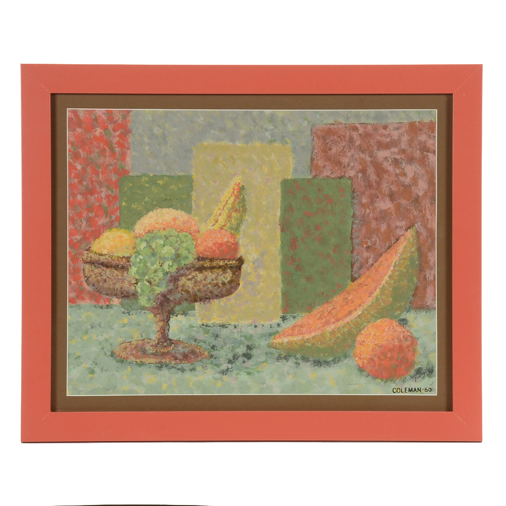 Coleman Original Gouache on Paper Fruit Still Life