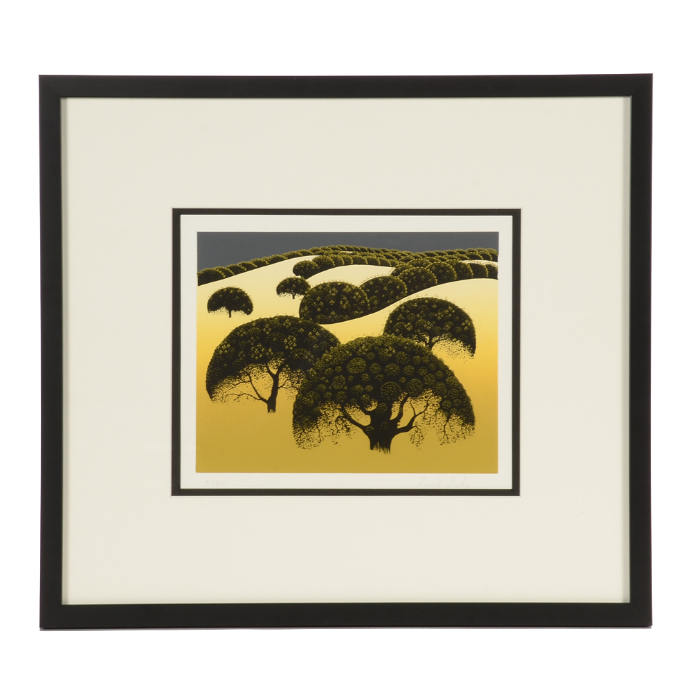 Eyvind Earle Signed Limited Edition Serigraph of Trees Landscape