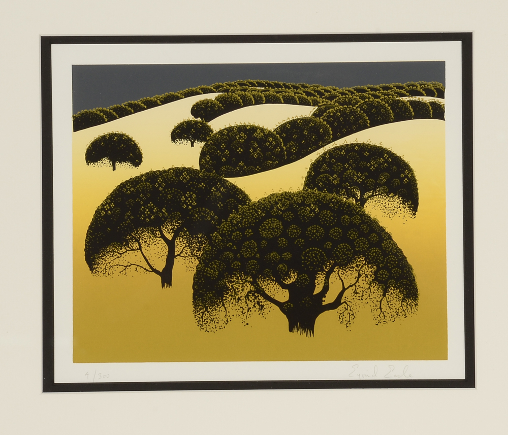 Eyvind Earle Signed Limited Edition Serigraph of Trees Landscape