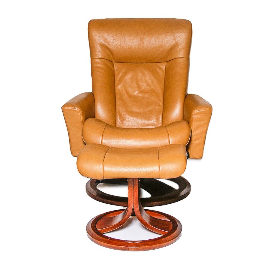 IMG Contemporary Leather Chair and Ottoman