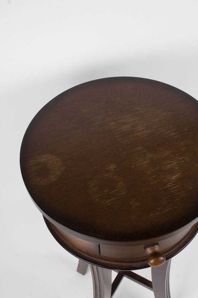 Dark Wood Round Accent Table