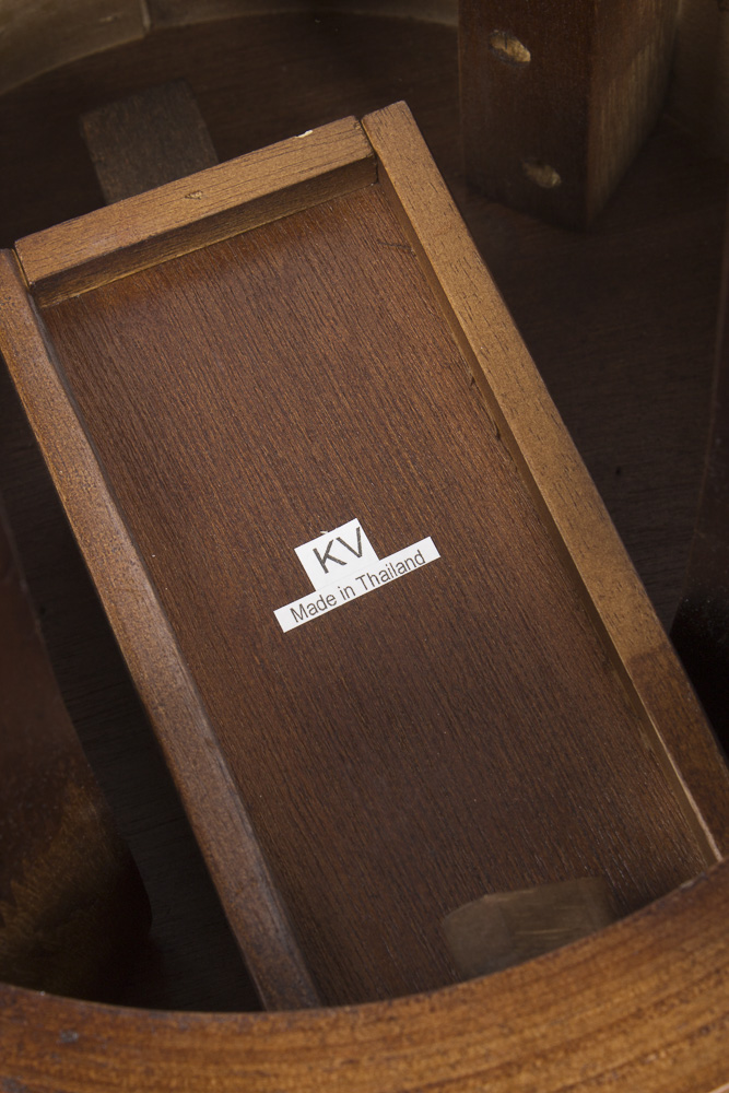 Dark Wood Round Accent Table