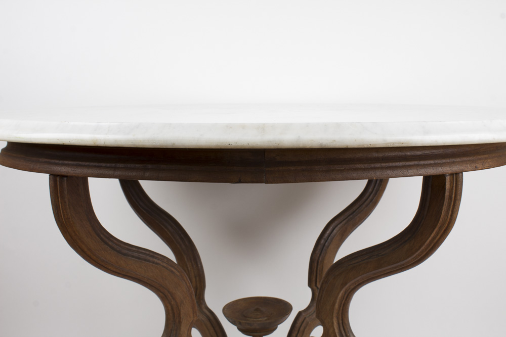 Eastlake Style Marble Top Accent Table