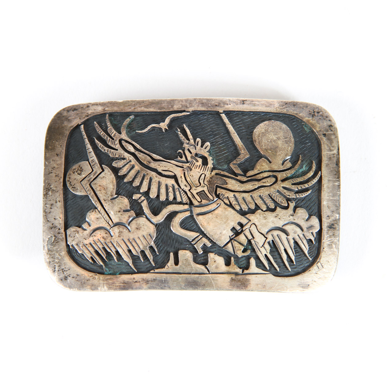 Native American Sterling Silver Belt Buckle