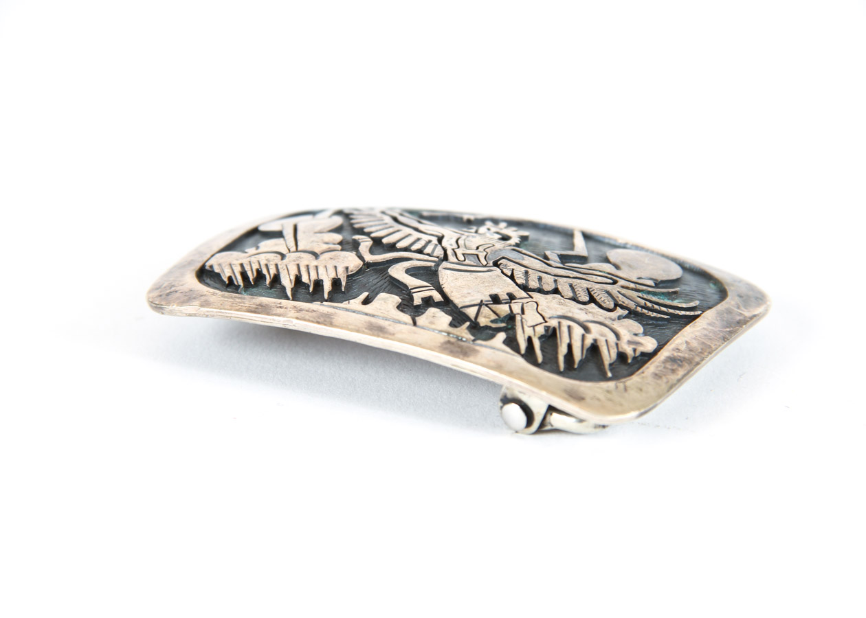 Native American Sterling Silver Belt Buckle