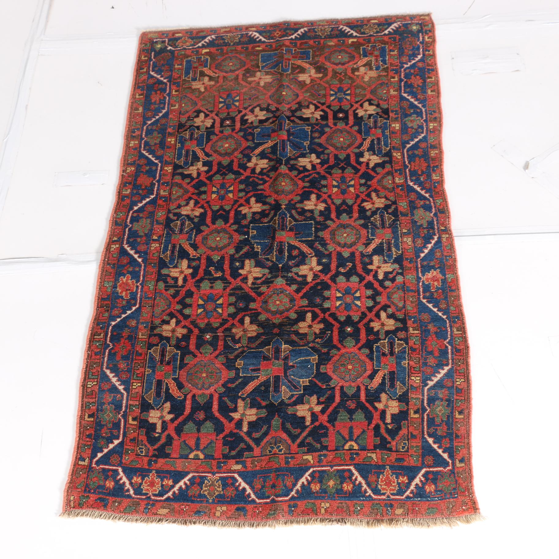 Antique Handwoven Bijar Area Rug, Circa 1890
